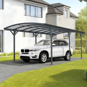 Prístrešok na auto BestBerg BBCP-CP8 / 17,3 m² / 576 × 300 × 219 cm / antracit/sivá