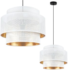 Závesné svietidlo Asti, 1x biele PVC tienidlo, (fi 40cm), g, b