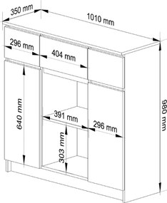 Komoda Baros 100 cm - výber z 7 prevedení