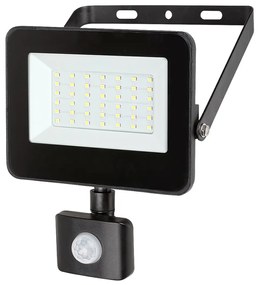 RABALUX Vonkajší nástenný bodový LED reflektor s čidlom FLOOD, 30W, denná biela, IP44, čierny