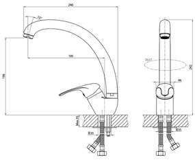 Aqualine - Drezová batéria KASIOPEA 24 cm lesklý chróm