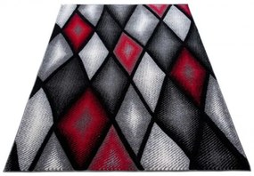 Koberec Sumatra J373B Diamond čierny, sivý, červený