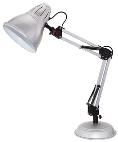 ACA DECOR Retro stolná lampa UFFICIO, strieborná