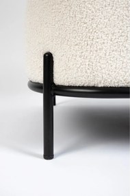 Krémové kreslo z textílie buklé Polly – White Label