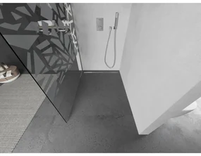 Mexen Kioto L, sprchová zástena Walk-In 70 x 200 cm, 8mm číre sklo biely vzor, brúsená oceľ profil, 800-070-103-97-85