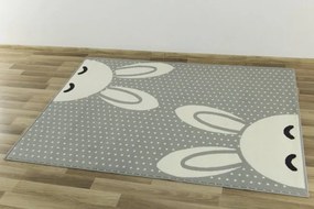 Detský koberec Kids 533926/89944 zajačiky, sivý