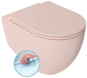 Isvea, INFINITY závesná WC misa, Rimless, 36,5x53cm, ružová Salmon, 10NF02001-2S