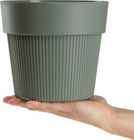 PLASTOVÝ KVETINÁČ SILVA LINE 20X17,5 CM MÄTOVÁ