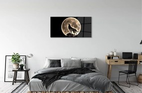 Sklenený obraz wolf moon 120x60 cm