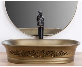 REA-U3305 -  Umývadlo na dosku WILMA RUSTIC 38x55 cm keramika/medená