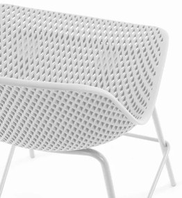 Barová stolička QUIDO biely plast, kovové nohy