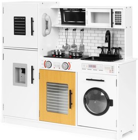 Veľká drevená kuchynka pre deti + zvuky svetiel ECOTOYS