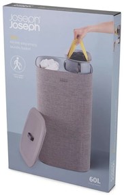 Sivý textilný kôš na bielizeň Joseph Joseph Tota, 60 l