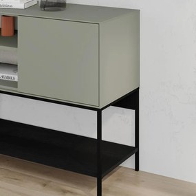 Komoda Houseland Amira 180 cm sivo-zelená