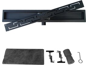 BPS-koupelny Sprchový odtokový žľab DL01 DELTA G4 HYD-2676 70 cm, čierny