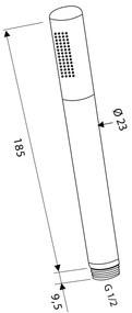 Sapho Sapho, Ručná sprcha, 185 mm, biela matná, DO214