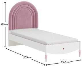 Detská posteľ Susy 90x200cm - biela/ružová