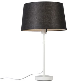 Stolná lampa biela s čiernym tienidlom 35 cm nastaviteľná - Parte