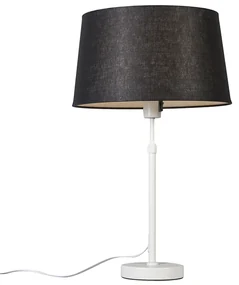 Stolná lampa biela s čiernym tienidlom 35 cm nastaviteľná - Parte