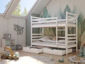 Poschodová posteľ Aero, Rozmer postele: 90x190 cm, 049-farby: biela