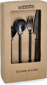 Čierny antikoro príbor 16 ks pre 4 osoby Bronte – Bizzotto