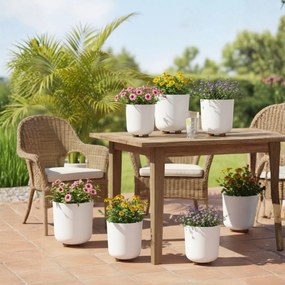 PLASTOVÝ KVETINÁČ TERRA 24X27,5 CM BIELA