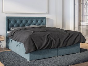 Kontinentálna posteľ 120 cm Maximilian (džínová modrá) (s matracom a úl. priestorom). Vlastná spoľahlivá doprava až k Vám domov. 1043413