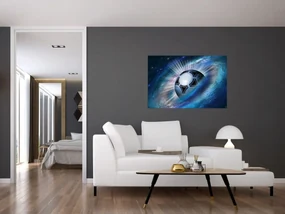 Obraz - Futbalová lopta vo vesmíre (90x60 cm)