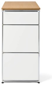 Kovová kávová komoda »CN3« s 2 zásuvkami, biela