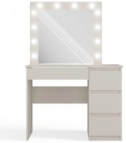 Toaletný stolík Micras 2 (kašmír) (P) (so zrkadlom) (s LED osvetlením). Akcia -20%. Vlastná spoľahlivá doprava až k Vám domov. 1132478