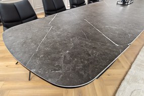 Luxusný jedálenský stôl ILINOIS 180-220-260 cm – v grafitovom prevedení