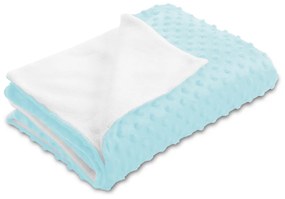 Biante Detská obojstranná deka Minky bodky/Polar MKP-013 Ľadová modrá 100x150 cm