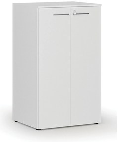 Kancelárska skriňa s dverami PRIMO WHITE, 3 police, 800 x 640 x 1335 mm, biela