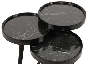 SADA 3x Odkladací stolík CALL čierna