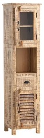 furniture-nabytek.cz - Masívna vysoká skriňa Caribou z mangového dreva, lakovaná, hnedá – 50×40×180 cm