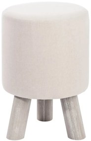 Drevená stolička s béžovým textilným sedákom - Ø 30 * 44 cm