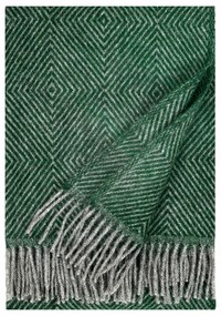 Vlnená deka Maria 130x180, sivo-zelená