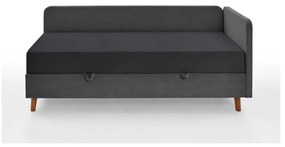 Tmavosivá čalúnená jednolôžková posteľ s úložným priestorom 90x200 cm Cabana – Meise Möbel