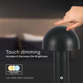 LED Stmievateľná dobíjacia stolná lampa LED/1W/5V 3000-6000K 1800 mAh čierna