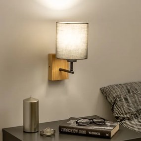 Brilagi - Nástenná lampa NUBILA WOOD 1xE27/25W/230V dub/antracit