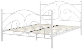 Manželská posteľ 140 cm DIROU (s roštom) (biela). Vlastná spoľahlivá doprava až k Vám domov. 1022655