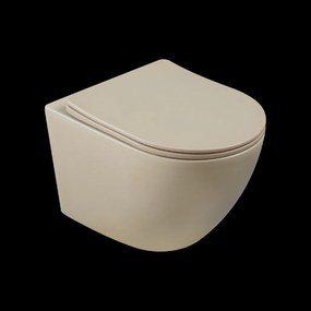 Invena Tavro, závesná misa 490x360x350 mm + WC sedadlo, QFS, béžová-cappuccino, INV-CE-71-008-Y