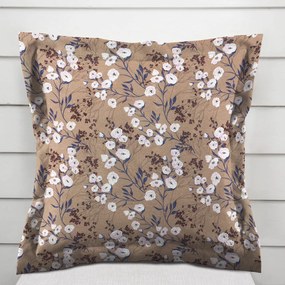 Biante Dekoračná obliečka na vankúš s lemom PML-036 Popínavé kvety na hnedom 35 x 45 cm