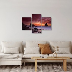 Obraz západu slnka na pobreží (90x60 cm)