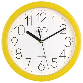 Minimalistické nástenné hodiny JVD FUNKY HP612.12 (25 cm) – žlté a tichý chod