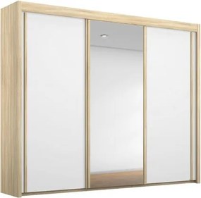 Šatníková skriňa Imperial, 250 cm, dub sonoma/biela