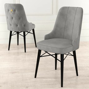 Sada jedálenských stoličiek Pare Grey and Black, 6ks