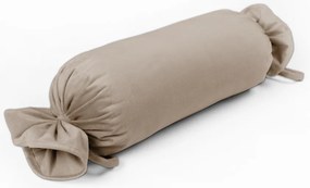 Biante Zamatový vankúš valec bonbon Velvet Prémium SVP-042 Béžovohnedý 15x40 cm