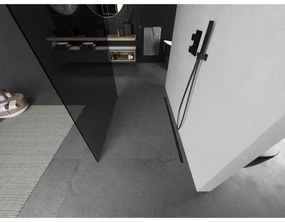 Mexen Kioto, sprchová zástena Walk-In 100 x 200 cm, 8mm šedé sklo, grafitový profil, 800-100-002-95-40