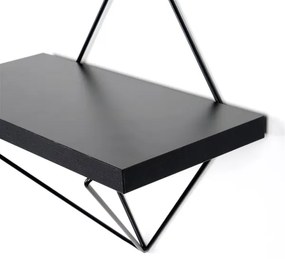 SADA 2x Nástenná polica čierna